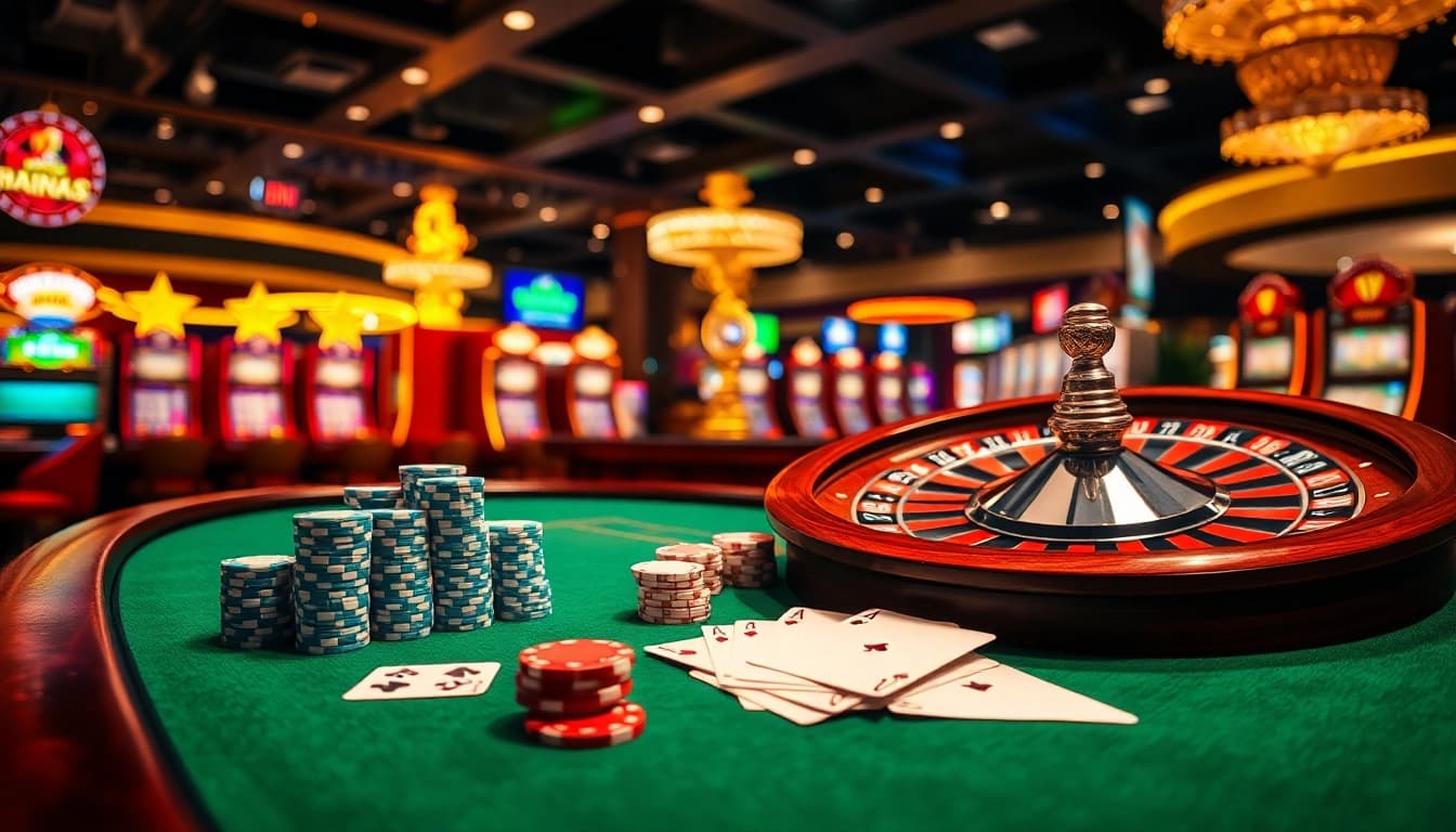 Experience the glamour of gambling with JUMLAH BACKLINK showcased at an upscale casino table game.