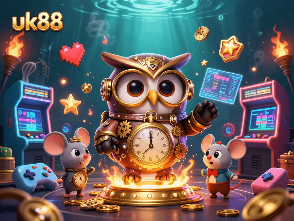 Experience the excitement of games at uk88 with a vibrant steampunk casino scene.