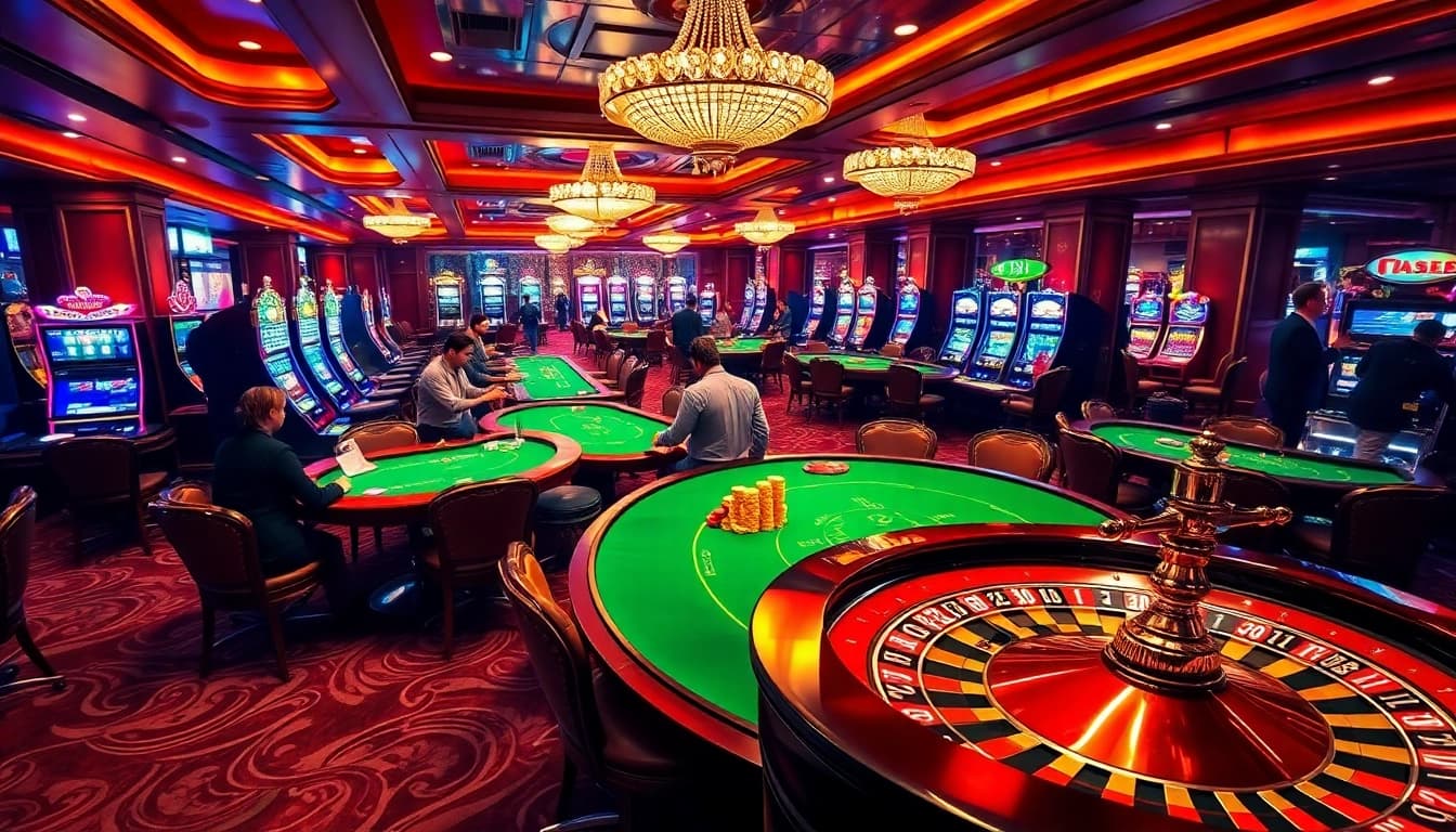 Experience thrilling gameplay at nhà cái c168 with vibrant casino tables and exciting slot machines.