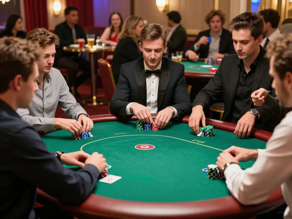 Players engage in a strategic game at mm 88's poker night with vibrant ambiance and focused atmosphere.