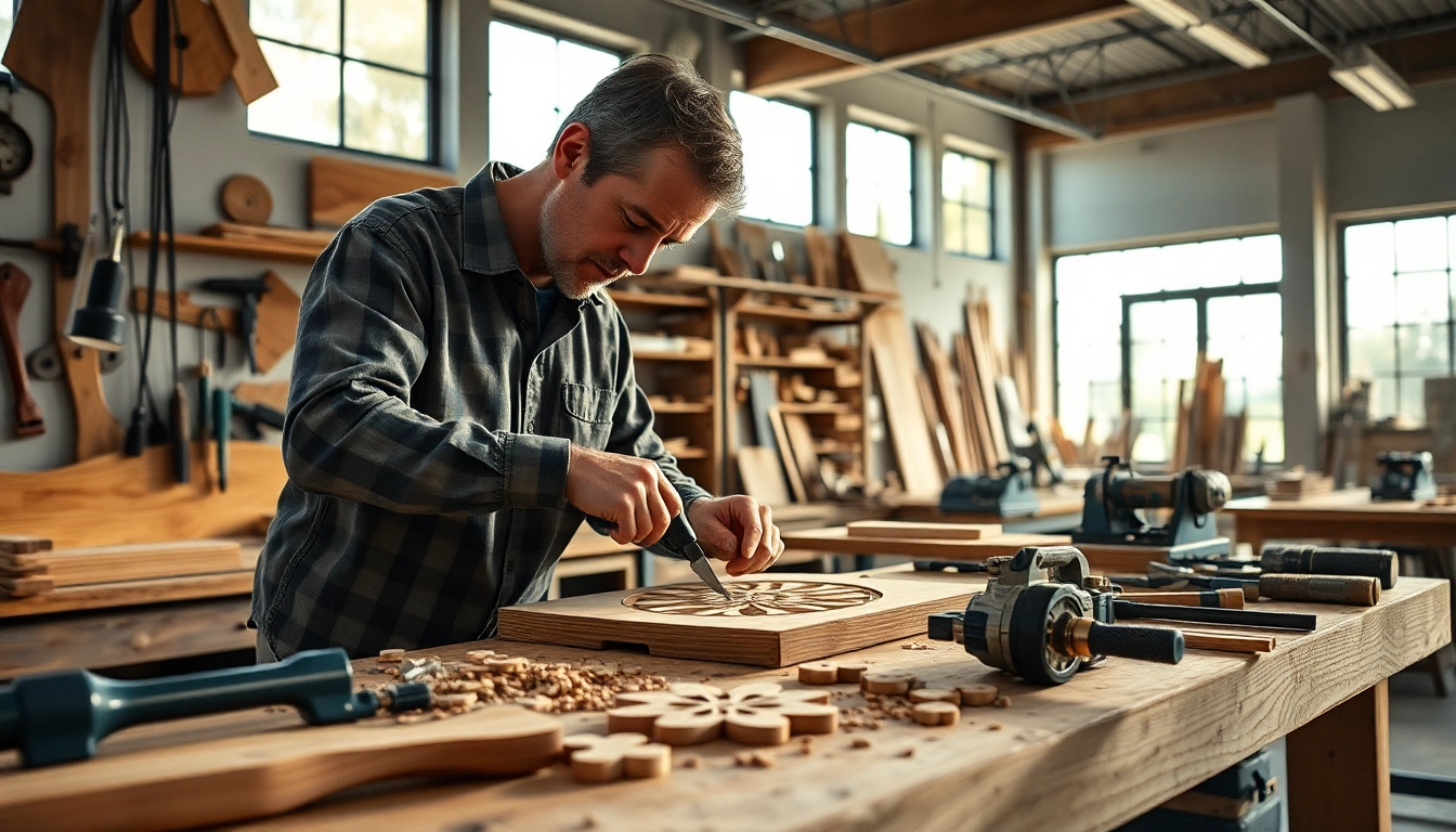Manovrare il seghetto alternativo per tagliare legno in forme artistiche e dettagliate.