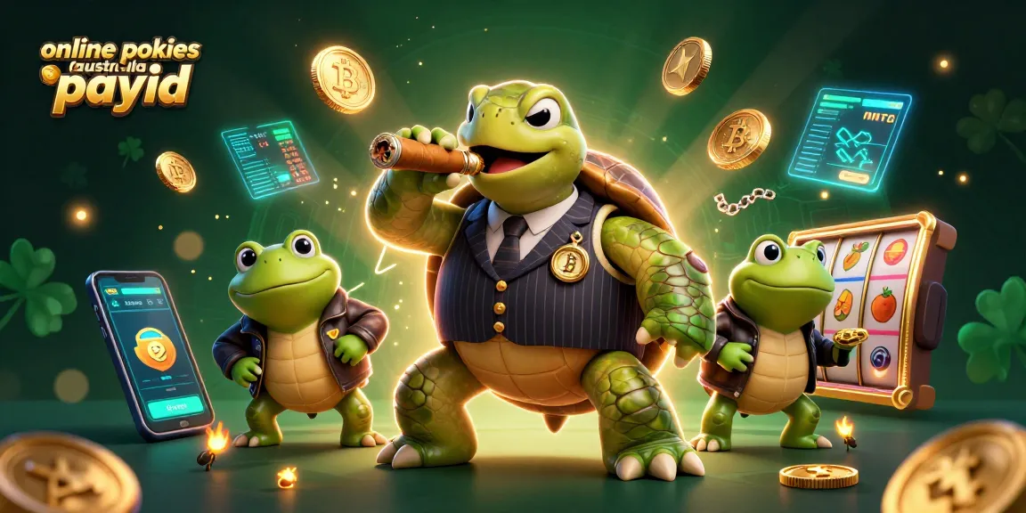 Engage with online pokies Australia PayID, featuring unique 3D characters and immersive casino elements in a vibrant scene.